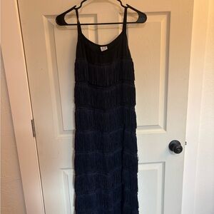 Elegant Navy Blue Fringe/Flapper Dress